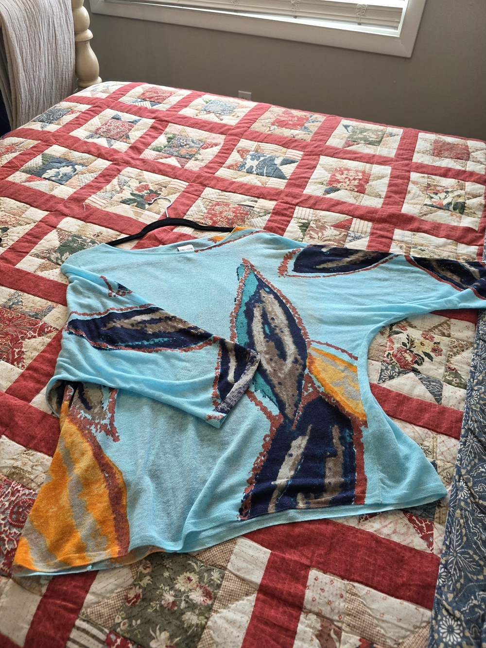 NIC+ZOE Aqua Abstract Print Lightweight Top - Picture 3 of 3